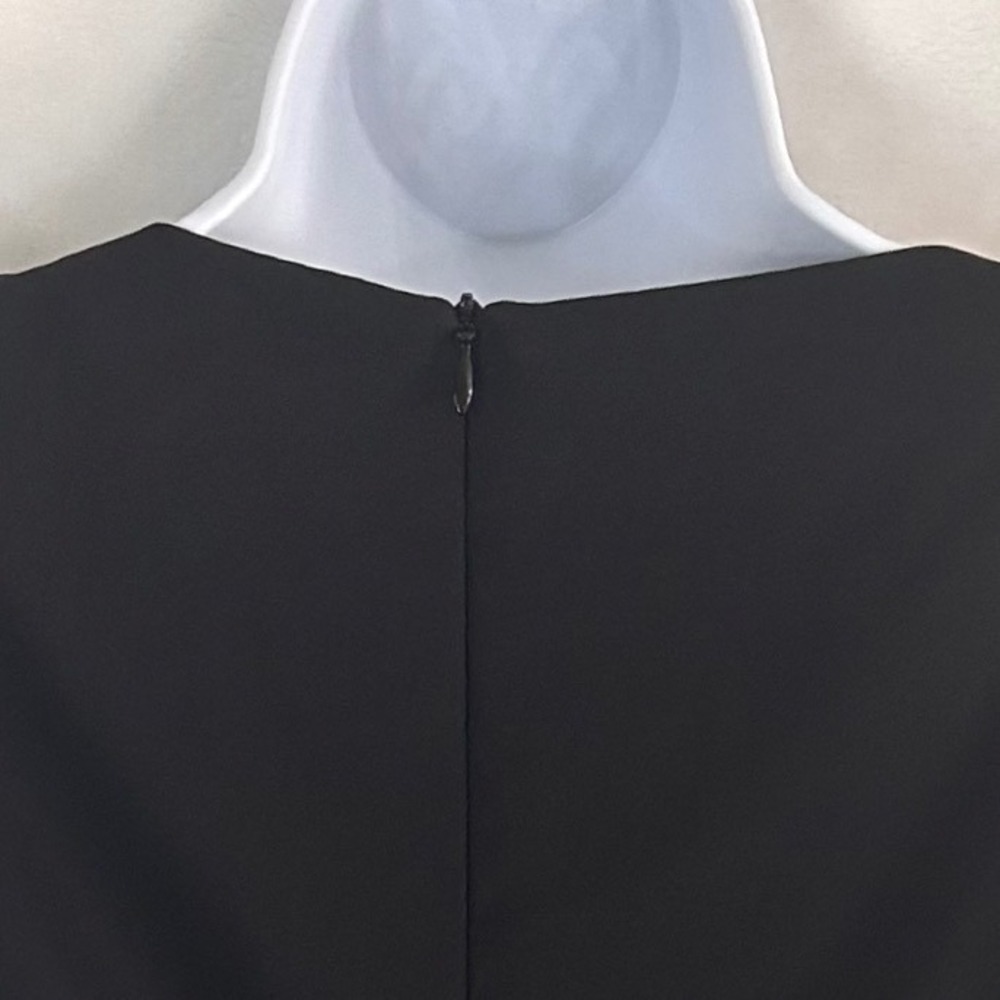 NWOT David Meister Black Asymmetrical Twist Neck Sleeveless Sheath Dress Size 2 - Picture 6 of 10